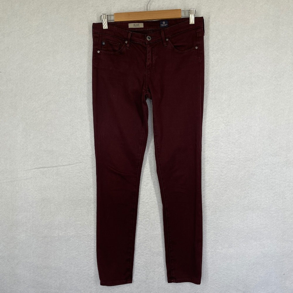 Adriano Goldschmied The Stilt Cigarette Leg Maroon Skinny Jeans